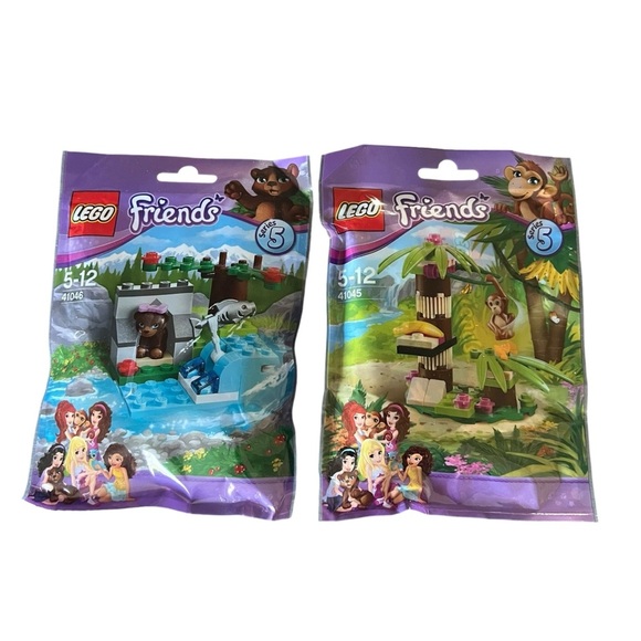 Lego Other - Retired LEGO Friends Jungle Rescue & Brown Bear’s River Friends 2 Pack Set